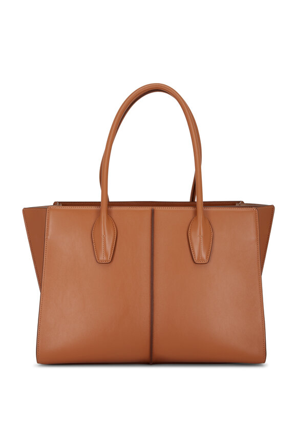 Tod's - Aon Kenia Tan Leather Media Shopping Tote