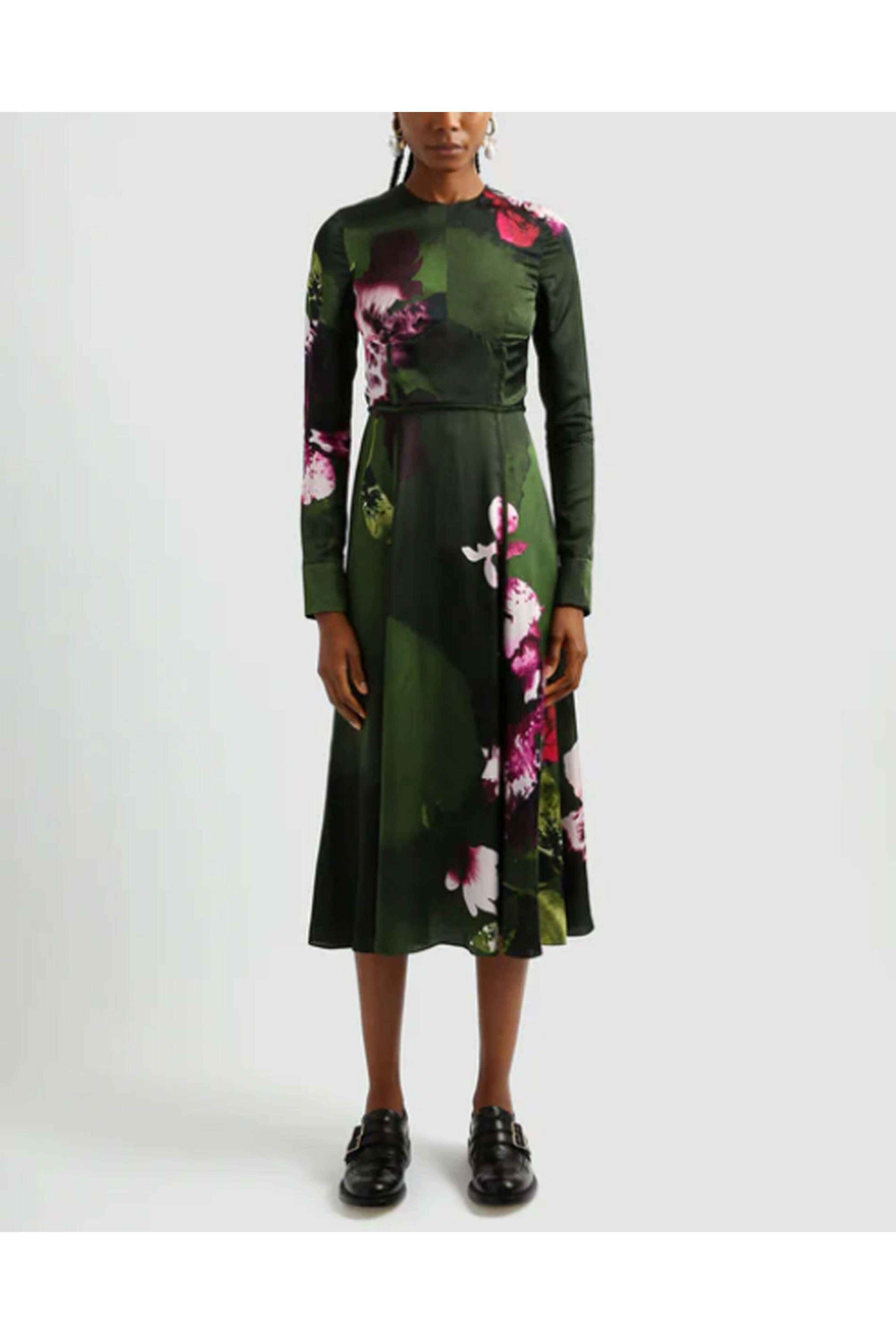 ERDEM アーデム ワンピース Draped floral midi dress1058099 Erdem Floral draped ponte jersey midi dress Erdem