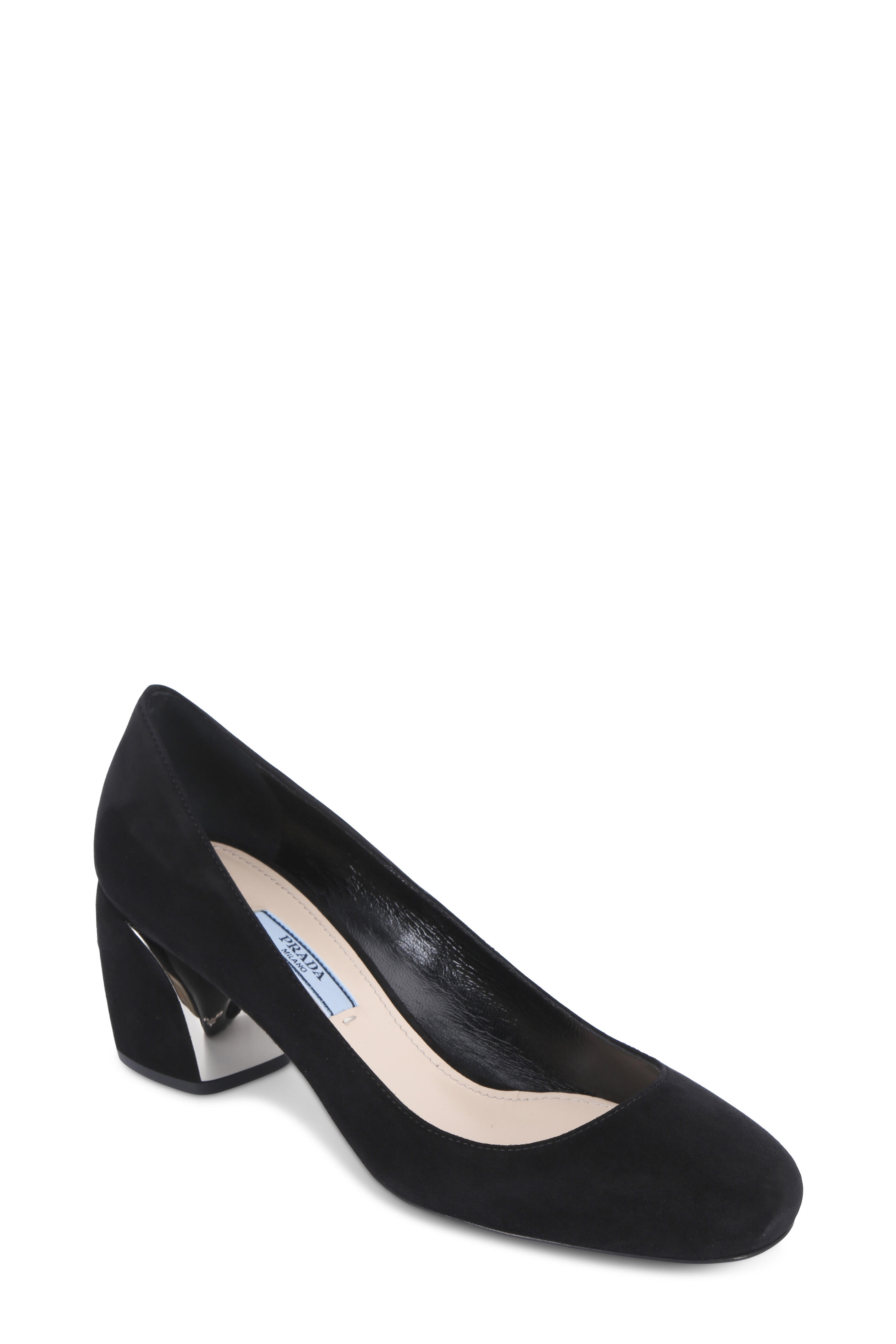 PRADAのポンチョ Prada - Black Suede Curved Bubble Heel Pump, 55mm