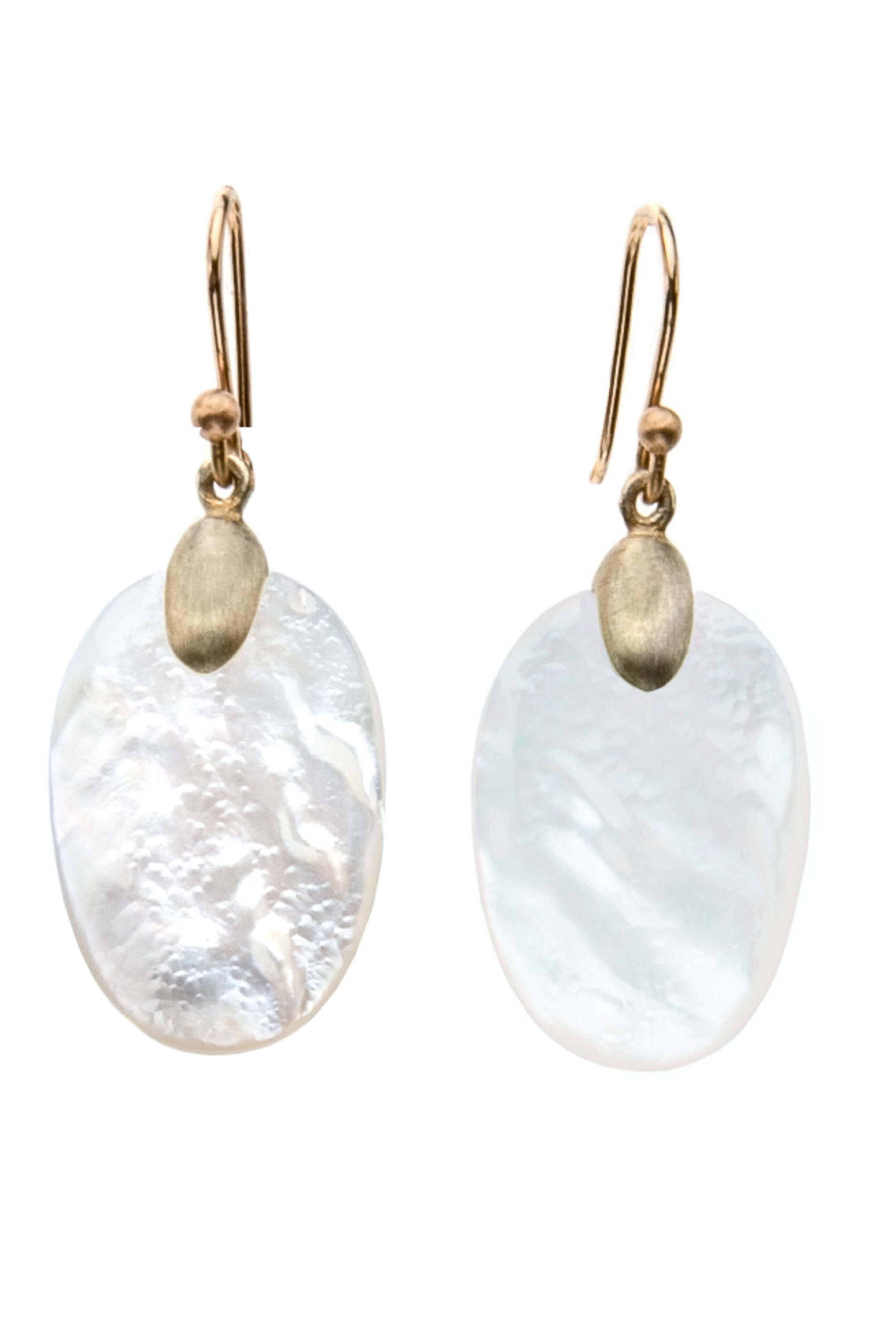Ted Muehling - Gold Top Mother of Pearl Small Chip Earrings