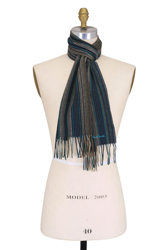 Paul Smith Trent Black Multi Stripe Scarf