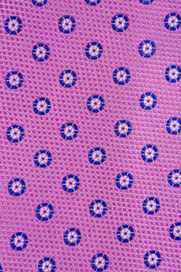 Canali Pink Geometric Silk Necktie - view 2