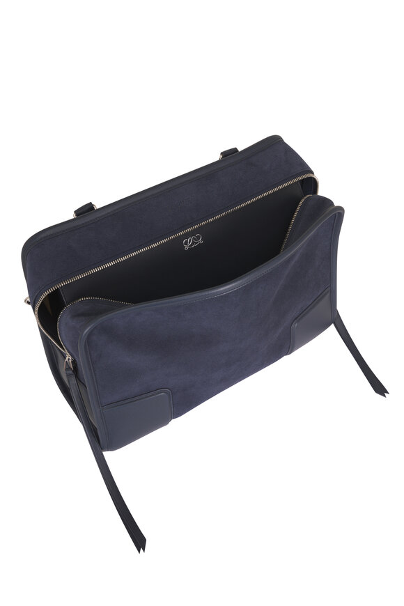 Loewe Large Amazona 180 Deep Navy Suede Bag - view 6