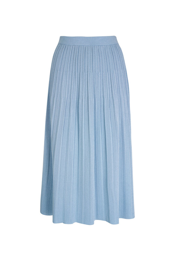 Zimmermann Waverly Blue Lurex Rib Midi Skirt