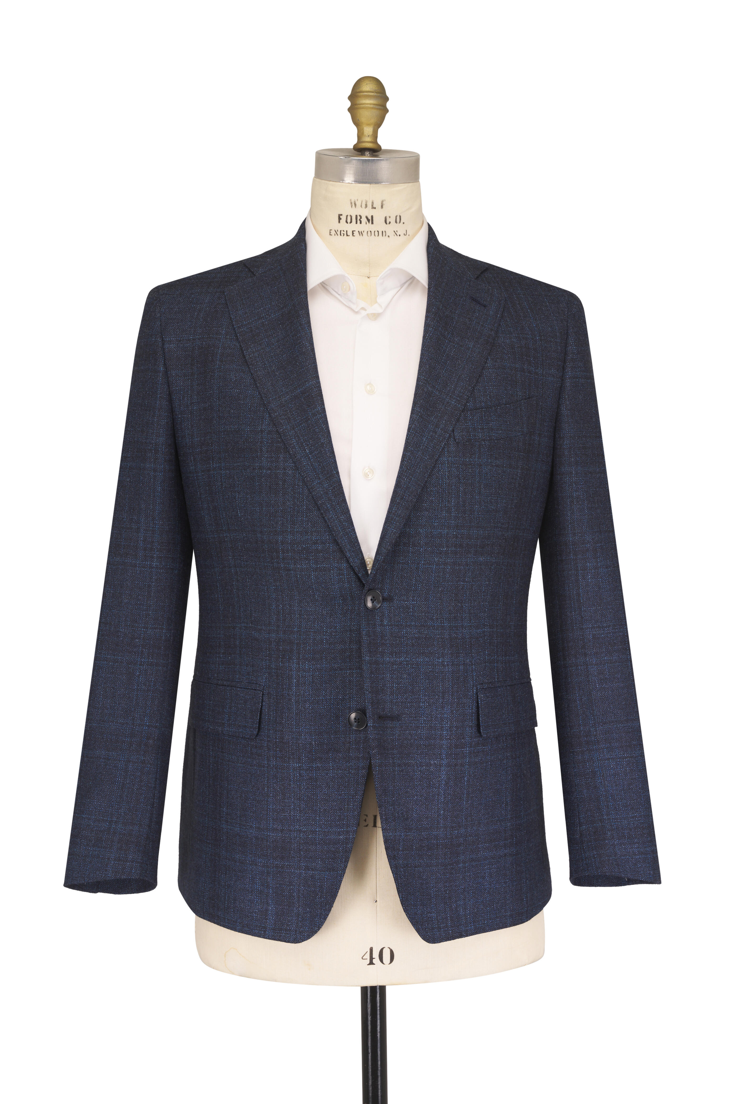 Atelier Munro - Blue Check Wool, Silk & Cashmere Sportcoat - view 4