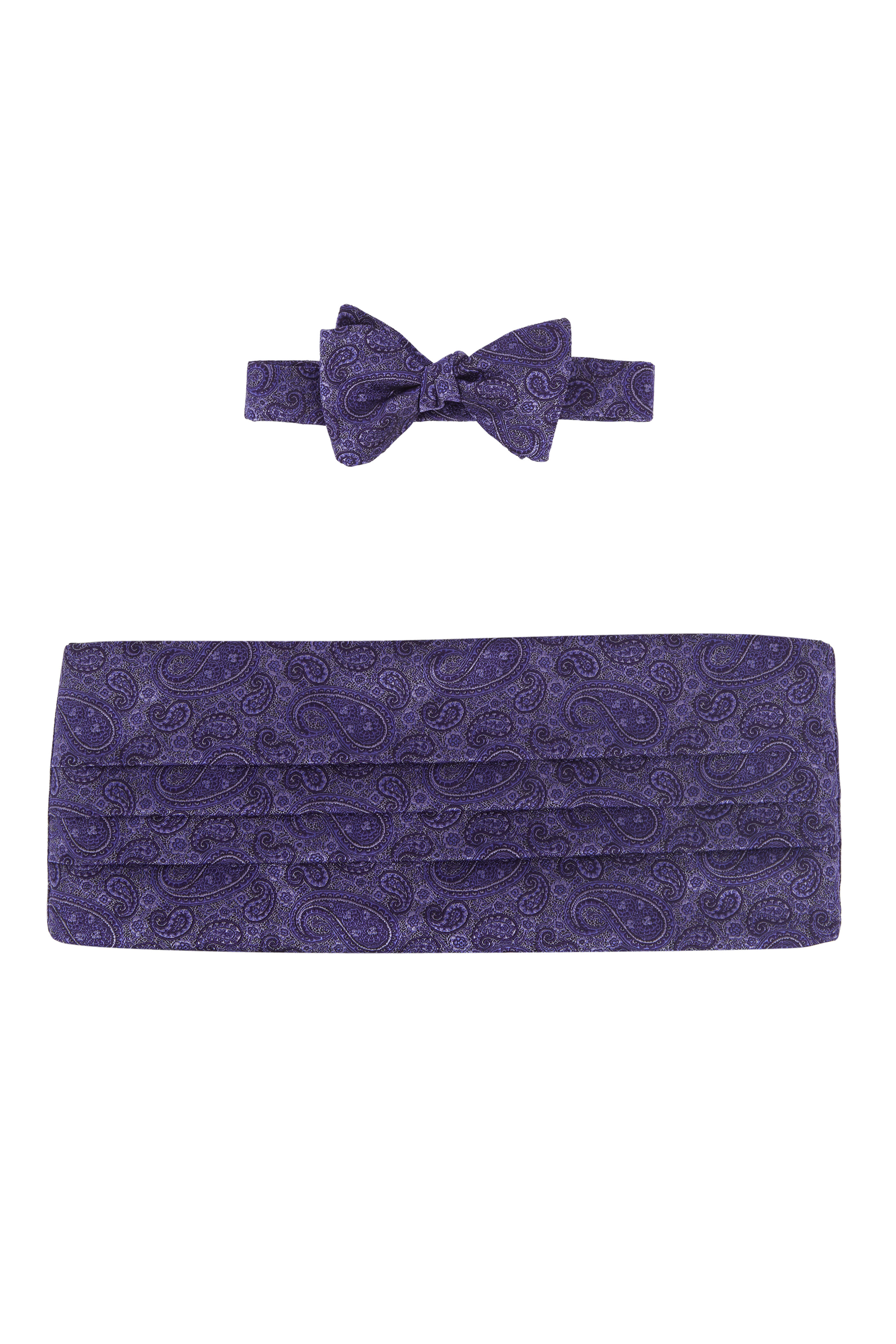 Carrot & Gibbs Purple Paisley Silk Cummerbund Set