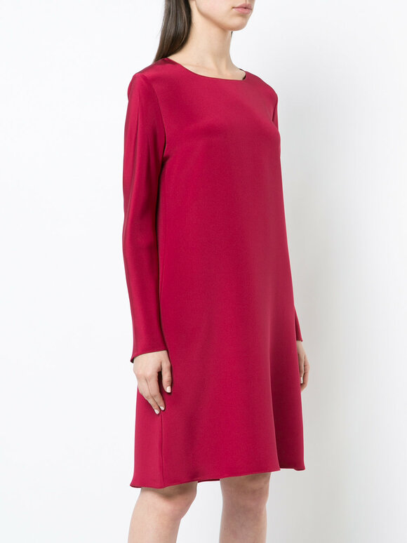 Peter Cohen - Dark Red Long Sleeve Silk Tour Dress