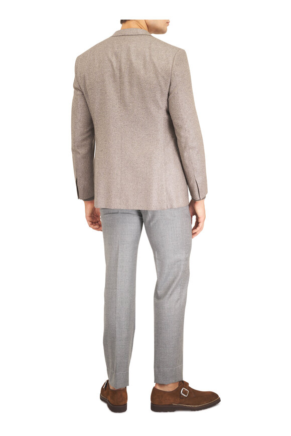 Brioni Ravello Tan Silk & Cashmere Houndstooth Sportcoat - view 5