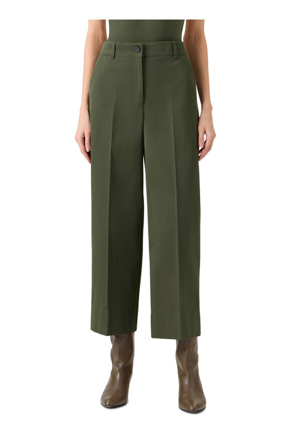 Akris Punto Chiara Olive High Rise Wide Leg Pant - view 2