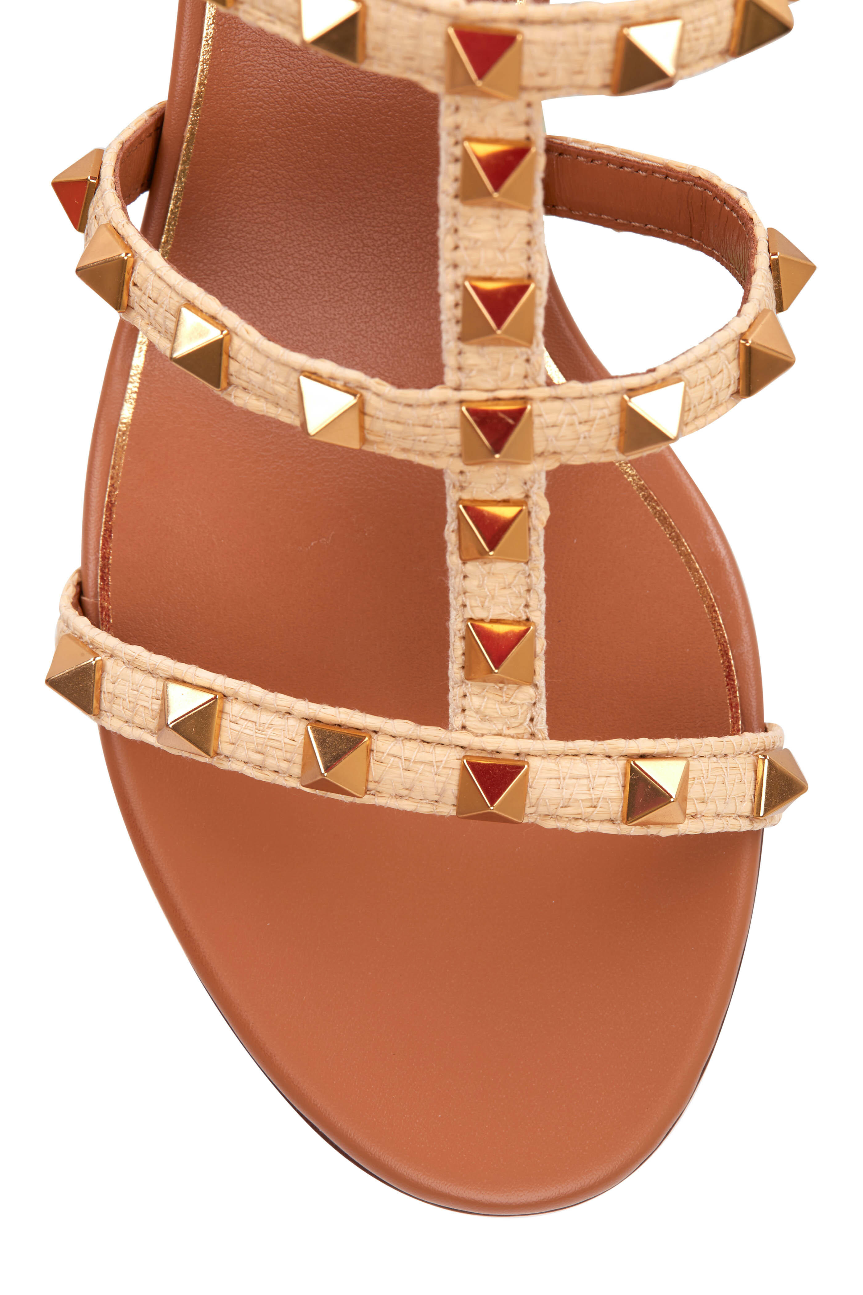 Valentino Garavani - Natural & Pecan Raffia Slide, 60mm