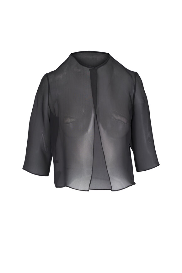 Peter Cohen Spanish Black Silk Organza Cardigan