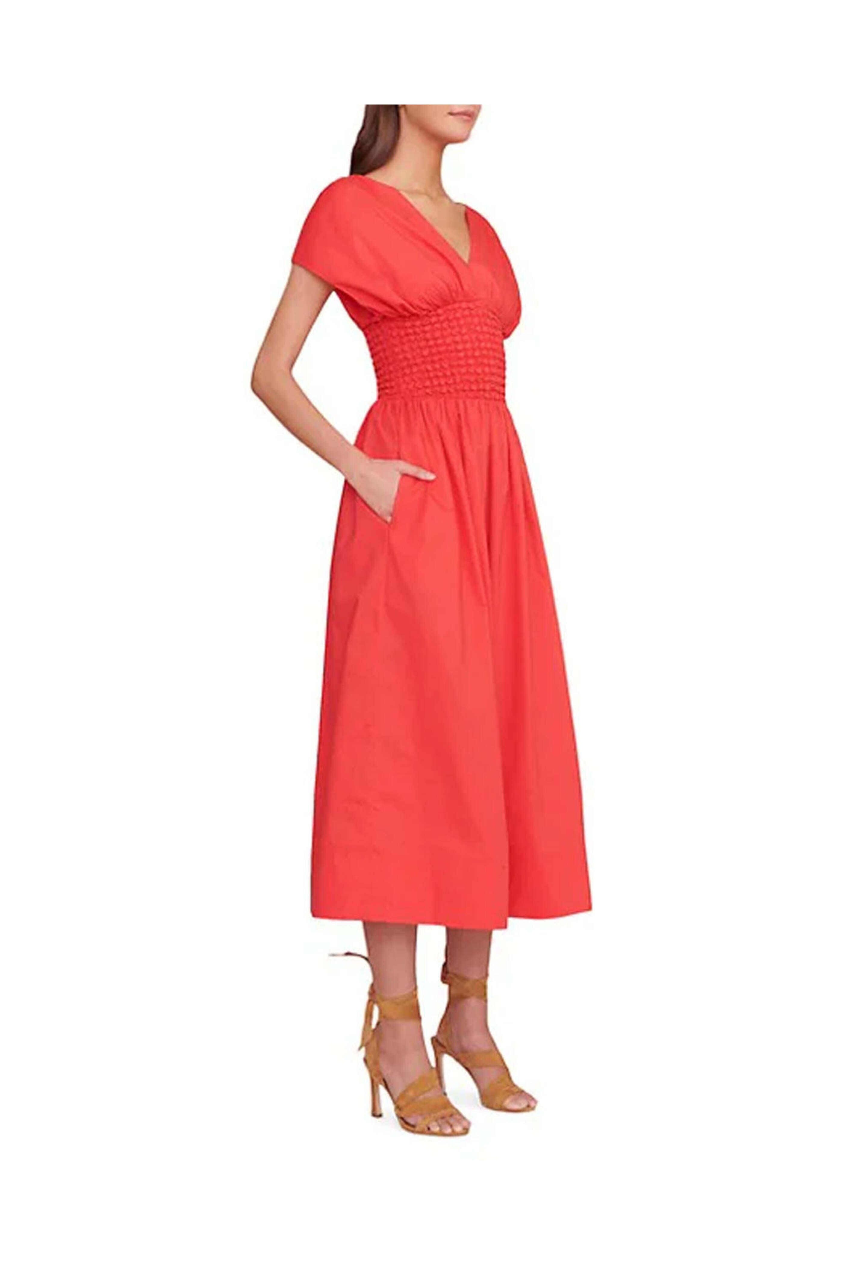 staud jackson midi dress Staud - Hibiscus Jackson Dress