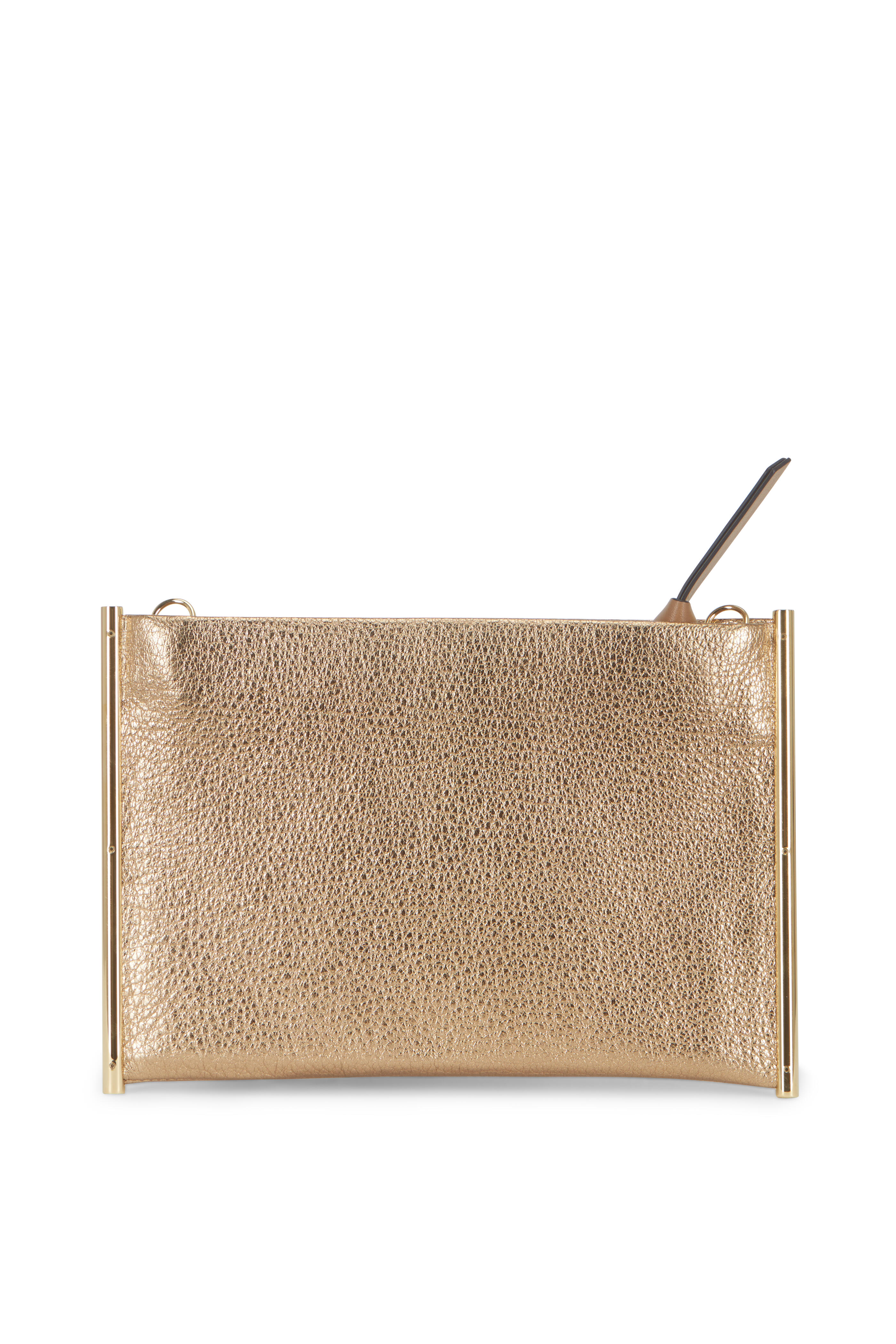 Whistles gold cheap clutch bag