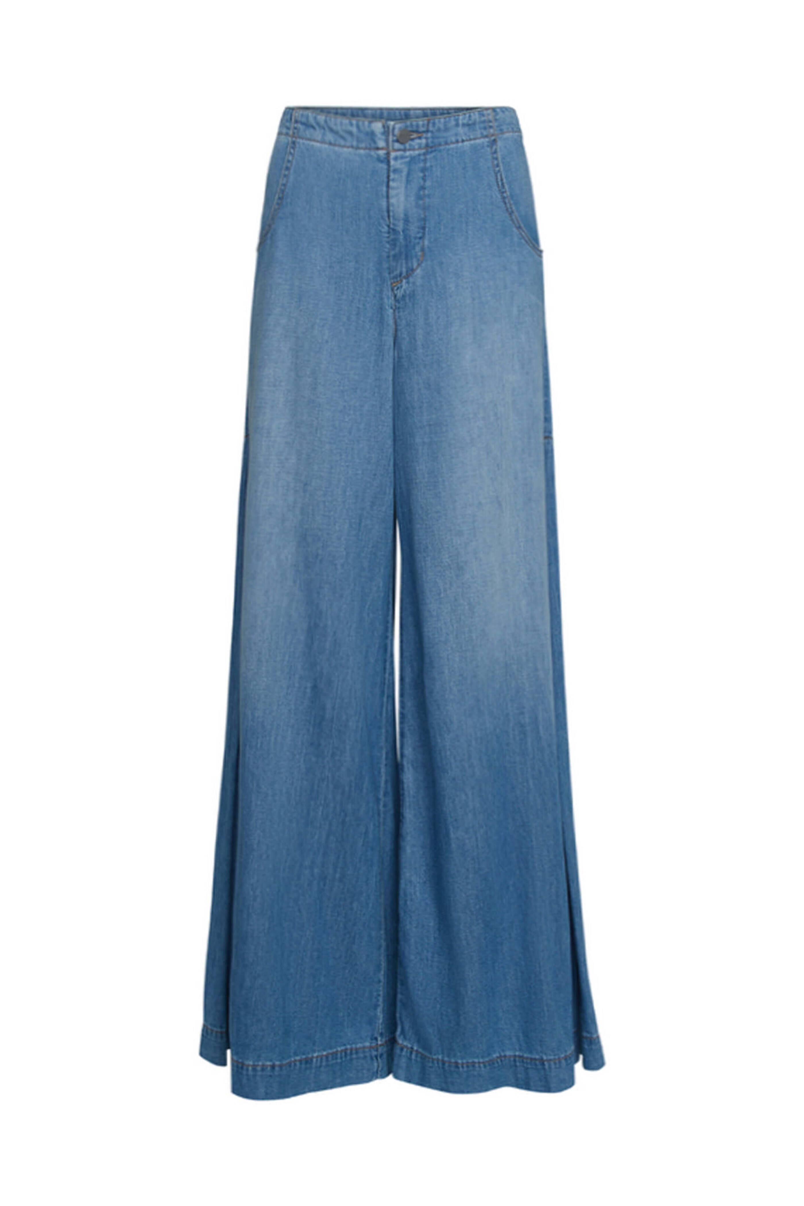 【Anyone more】Lutz Vintage Washing Denim Wide Pants Vintage Washing Wide Leg Denim Pants CN14 - Korean Women's