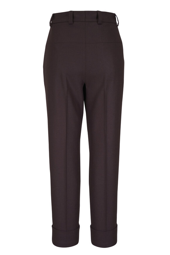 Akris Maxima Brown Cuffed Wool Pant - view 3