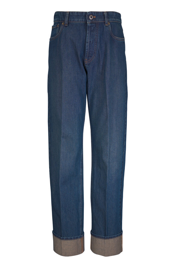 Miu Miu Denim Cuff Straight Leg Jean