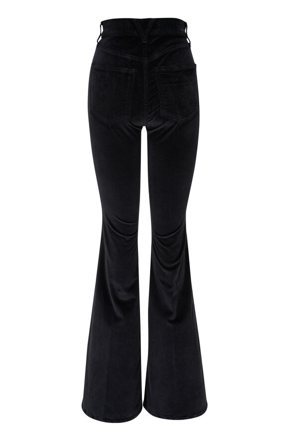 Veronica Beard - Sheridan Black Stretch Velvet Bell Bottom Pant 