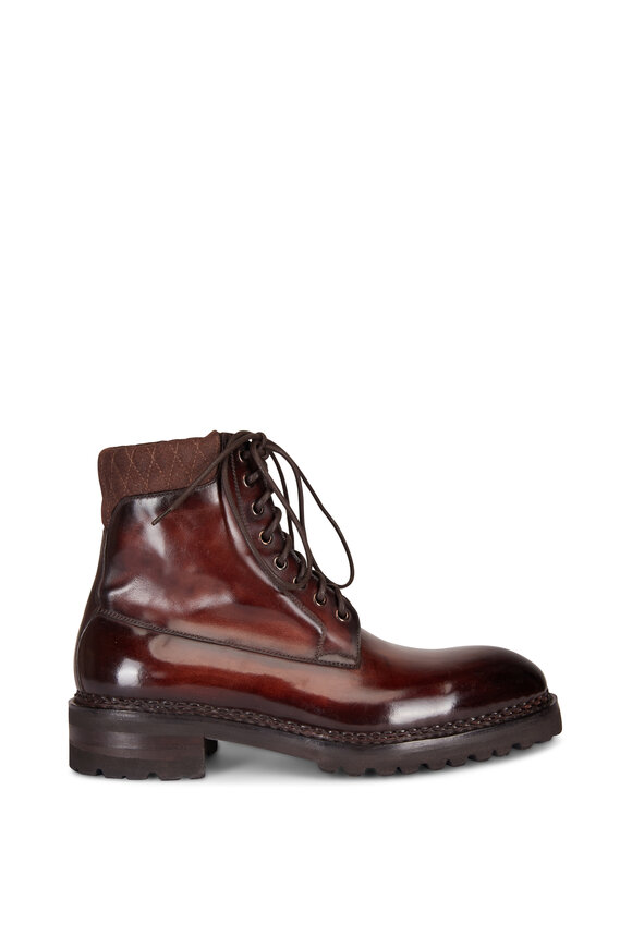 Di Bianco Torino Medium Brown Leather Lace Up Boot - view 2