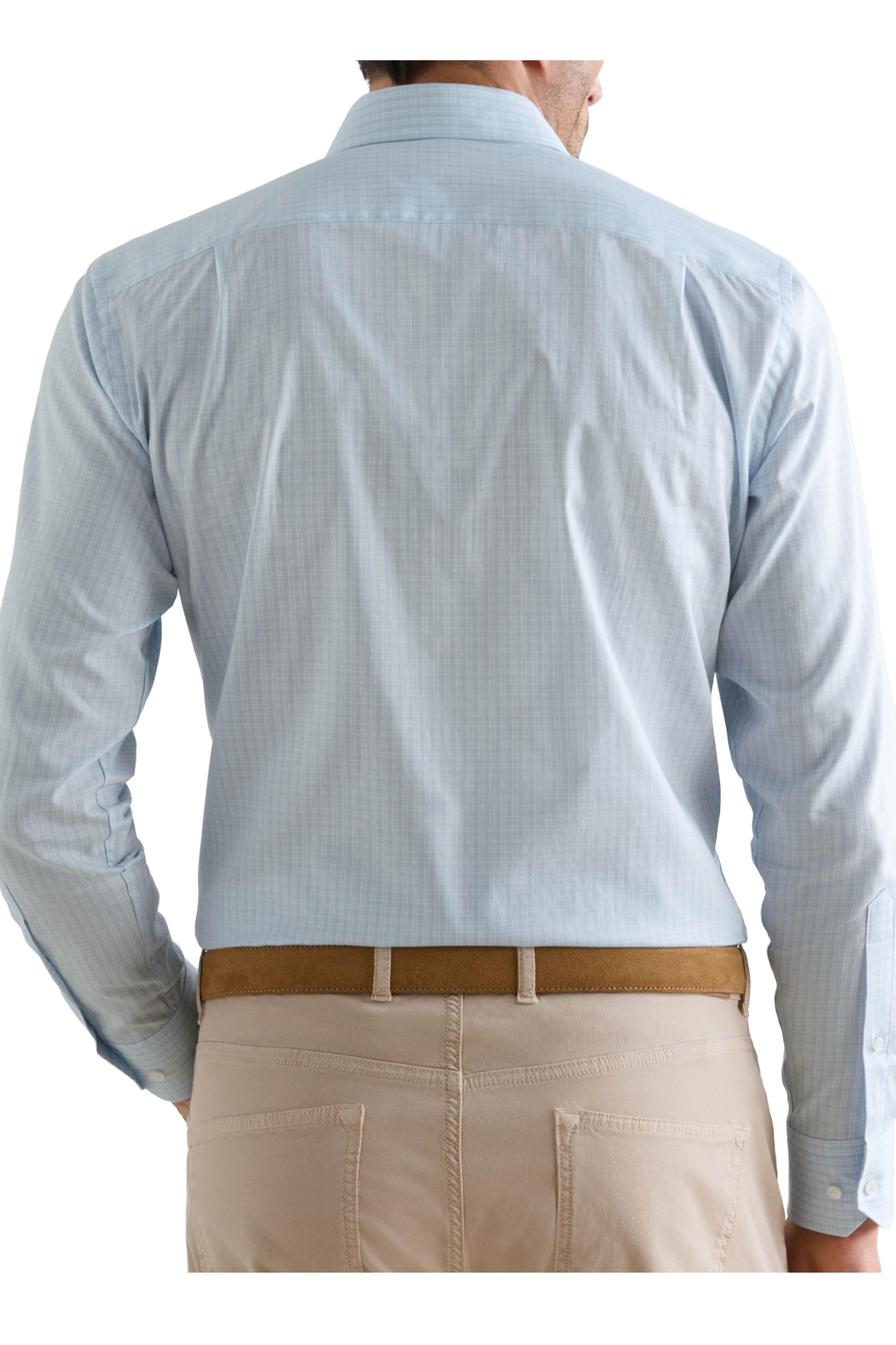Peter Millar - Dante Blue Frost Check Cotton Sport Shirt - view 3