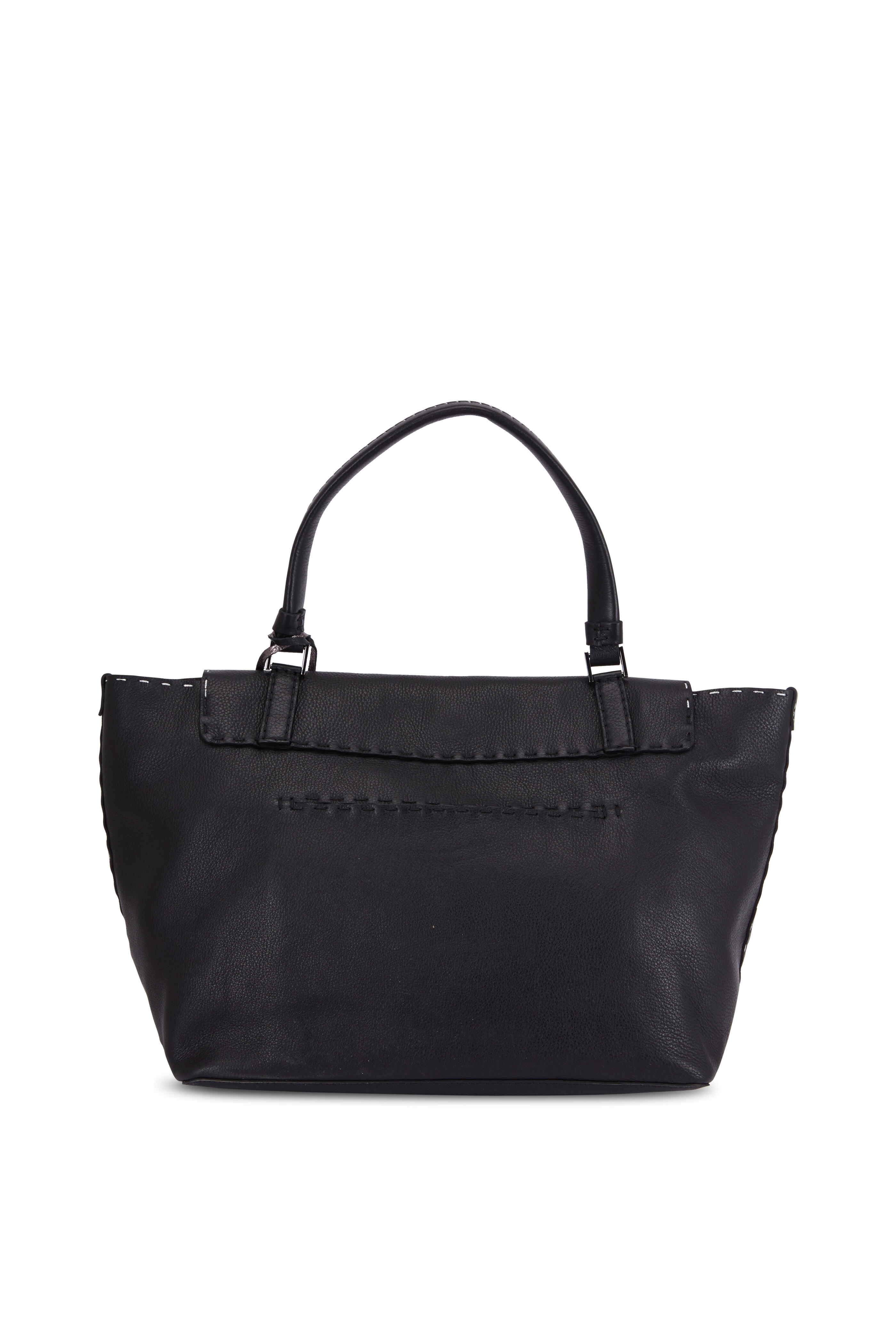 Henry Beguelin - Marzia Black Leather Large Tote Bag