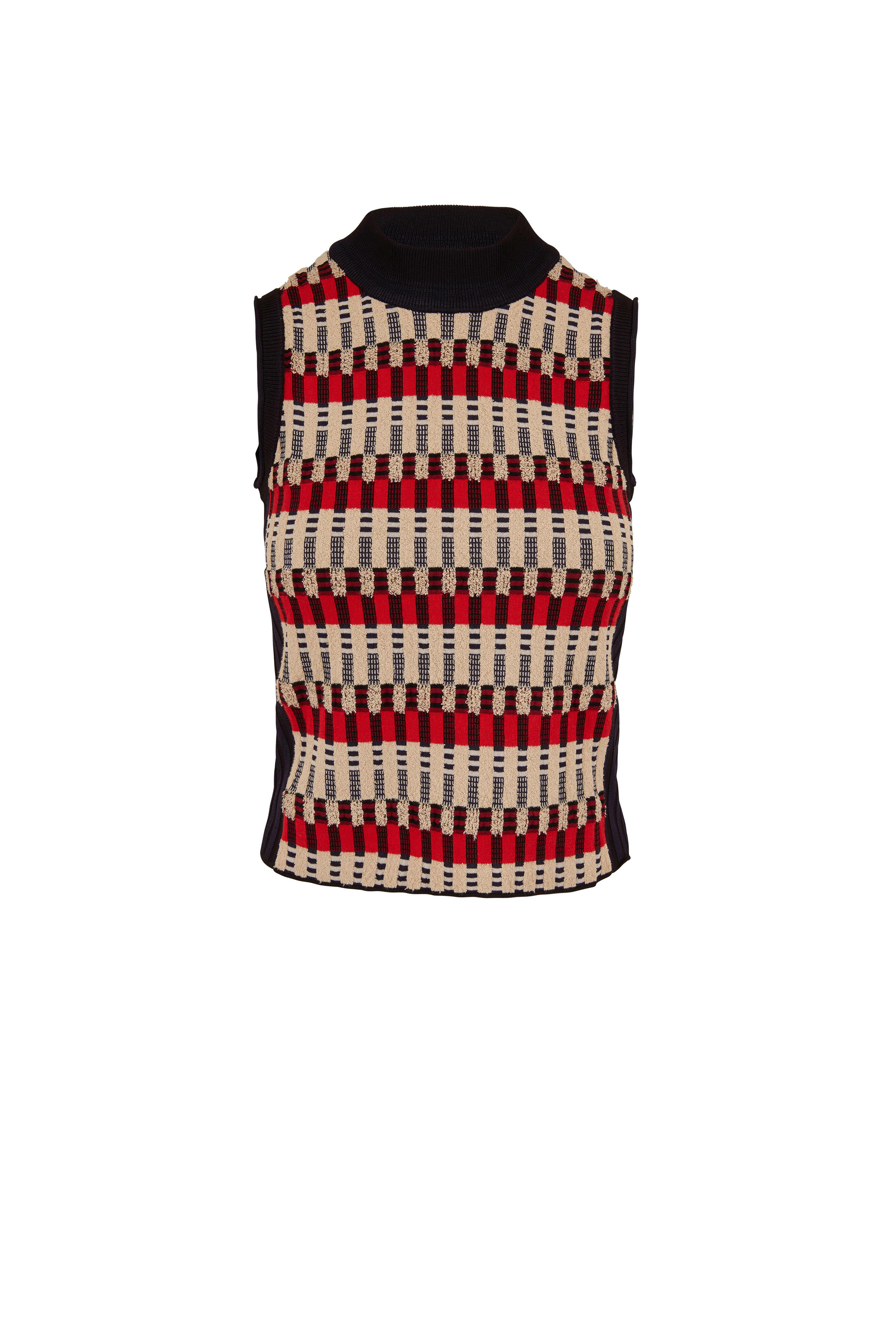 Rosetta Getty - Bauhaus Multicolor Jacquard Sleeveless Sweater