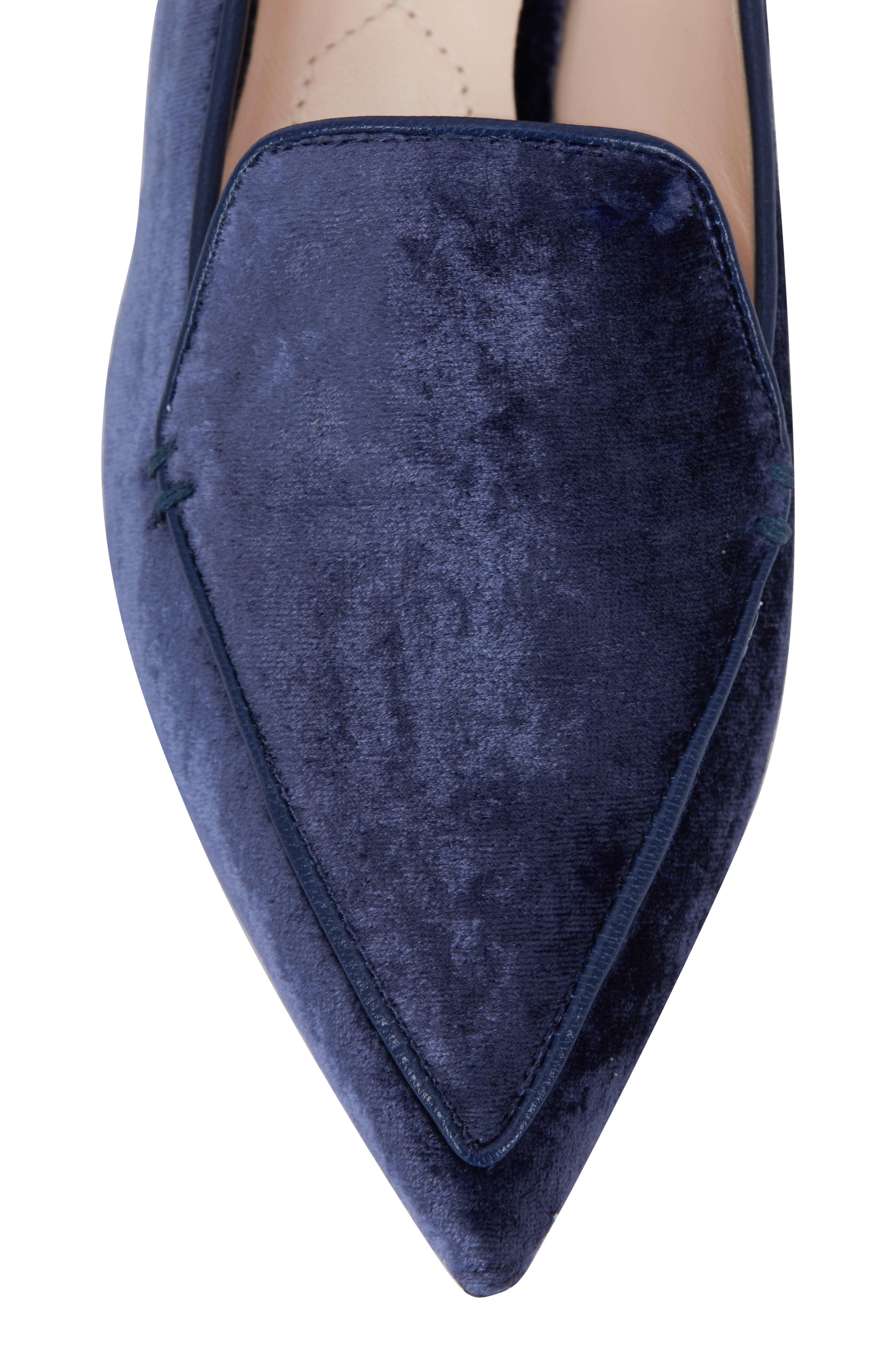 Nicholas Kirkwood - Beya Navy Blue Velvet Loafer