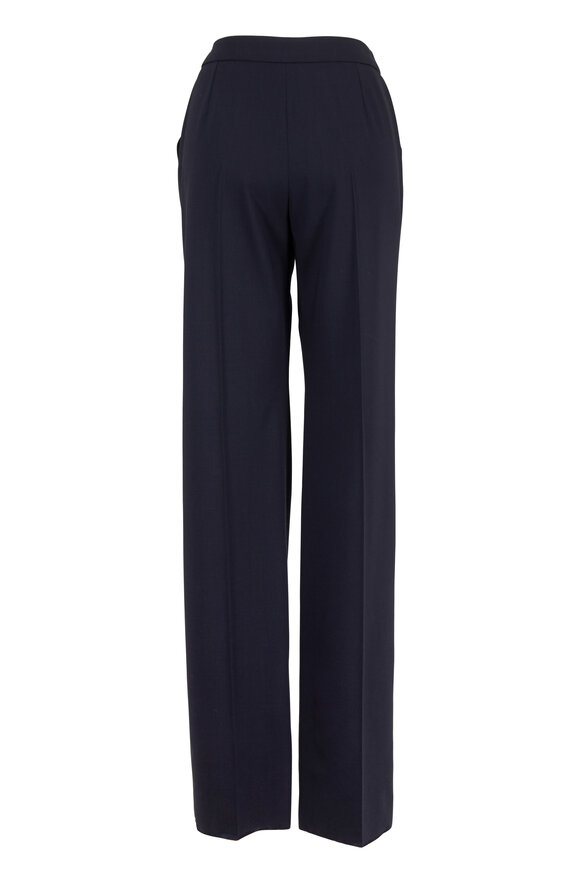 Emporio Armani - Navy Blue Lightweight Wool Flare Trousers