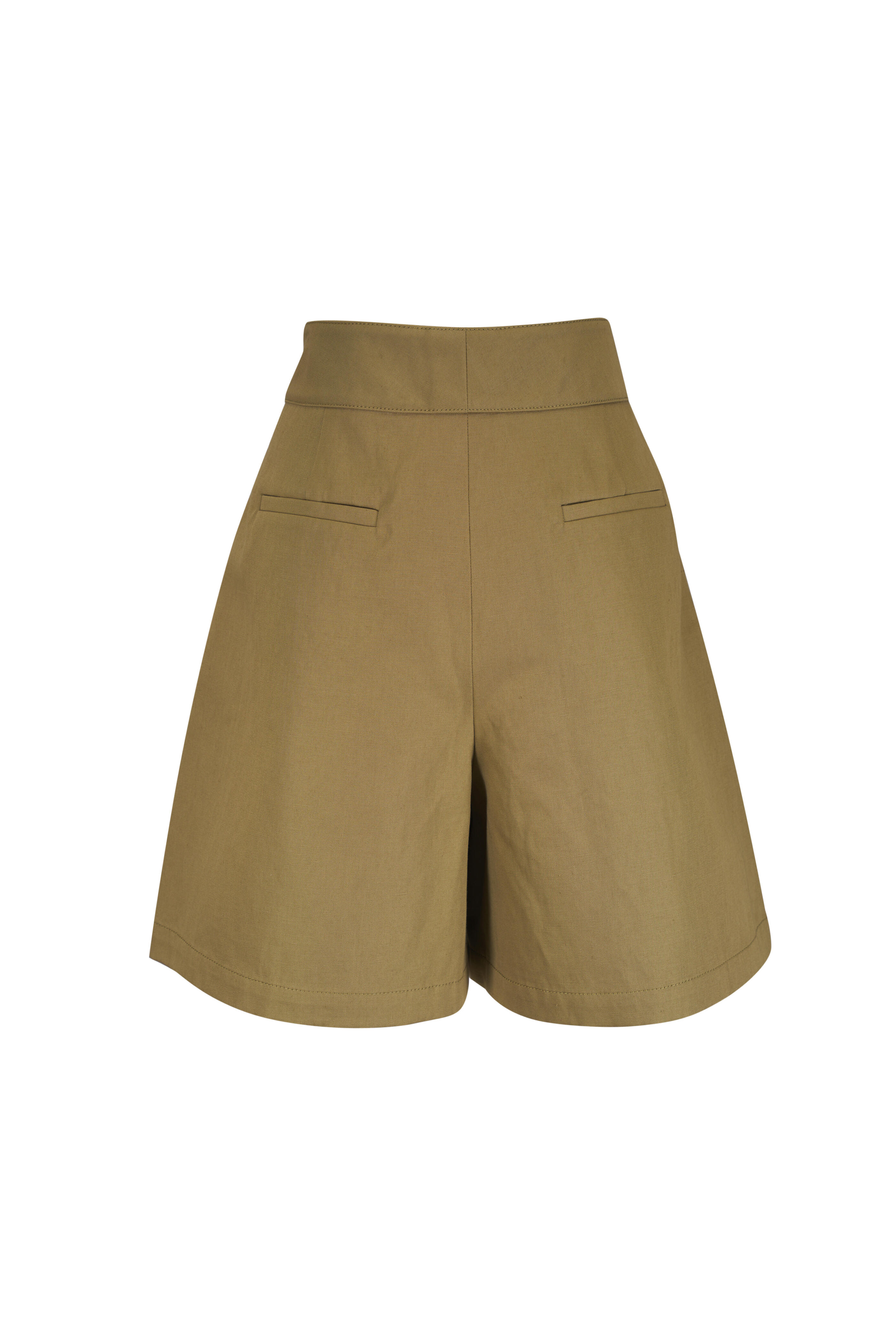 Lafayette 148 New York - Leroy Loden Green Cotton & Linen Shorts