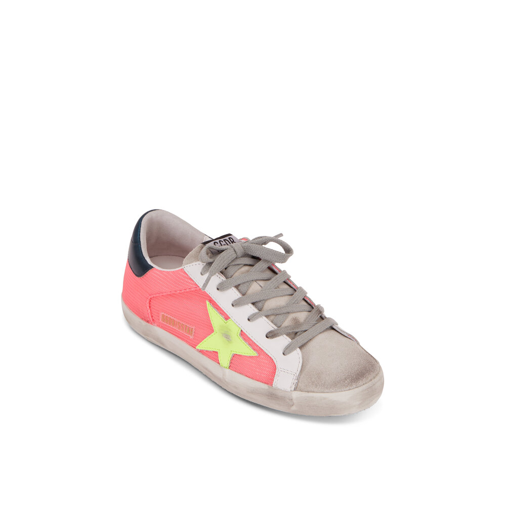 Golden Goose Superstar Salmon Mesh Yellow Star Sneaker