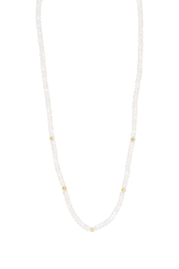 Lauren K 18k Yellow Gold Moonstone Beaded Necklace - view 1
