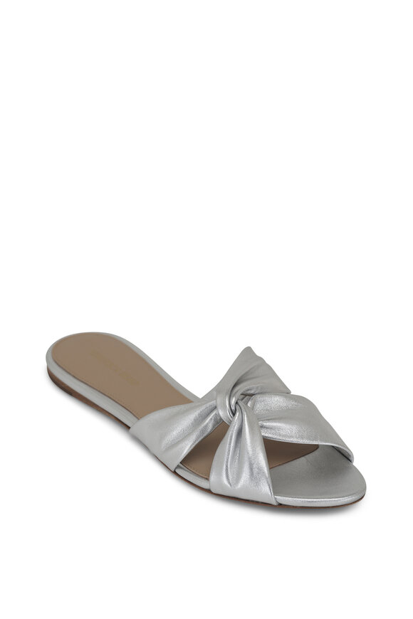 Veronica Beard Seraphina Silver Flat Sandal