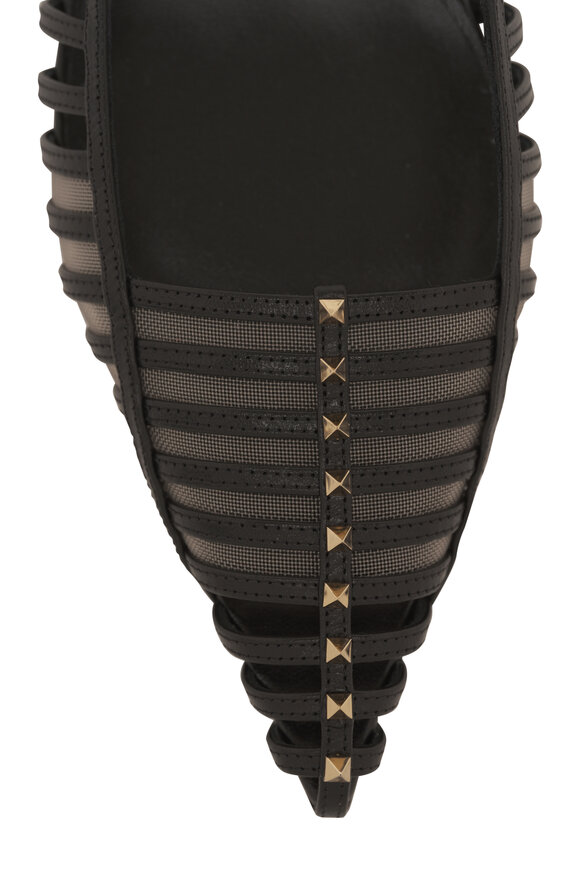 Valentino Garavani Wispy Black Rockstud Ballerina Flat, 20mm - view 5
