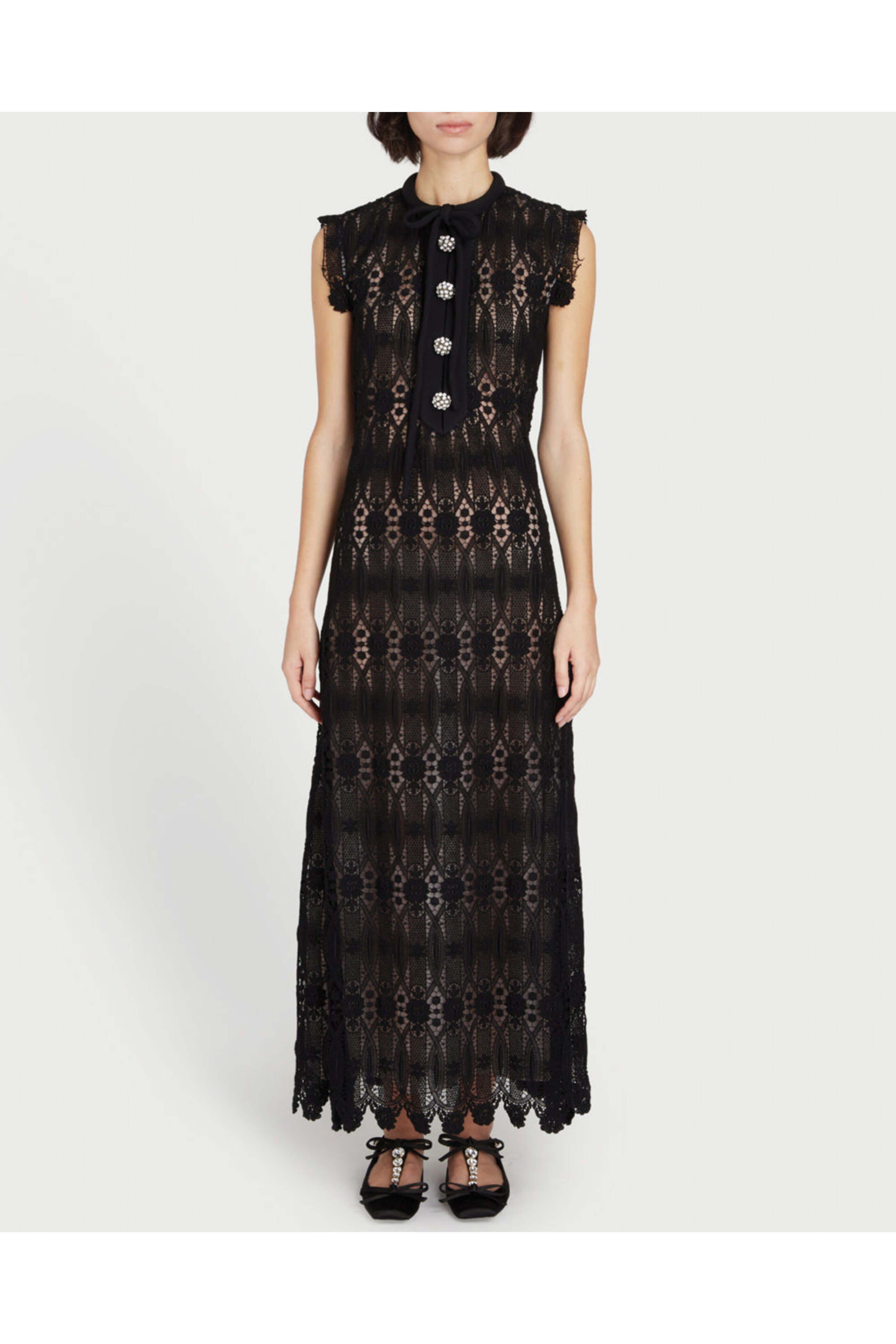 Giambattista Valli - Black Macrame Midi Dress | Mitchell Stores