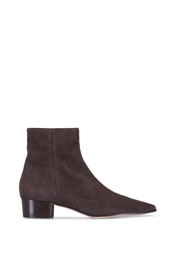 Arteana Brera Dark Brown Embossed Suede Bootie, 30mm - view 4
