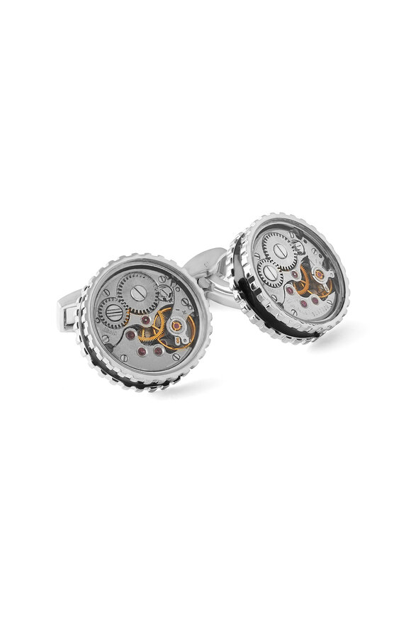 Tateossian Round Skeleton Gear Cufflinks 