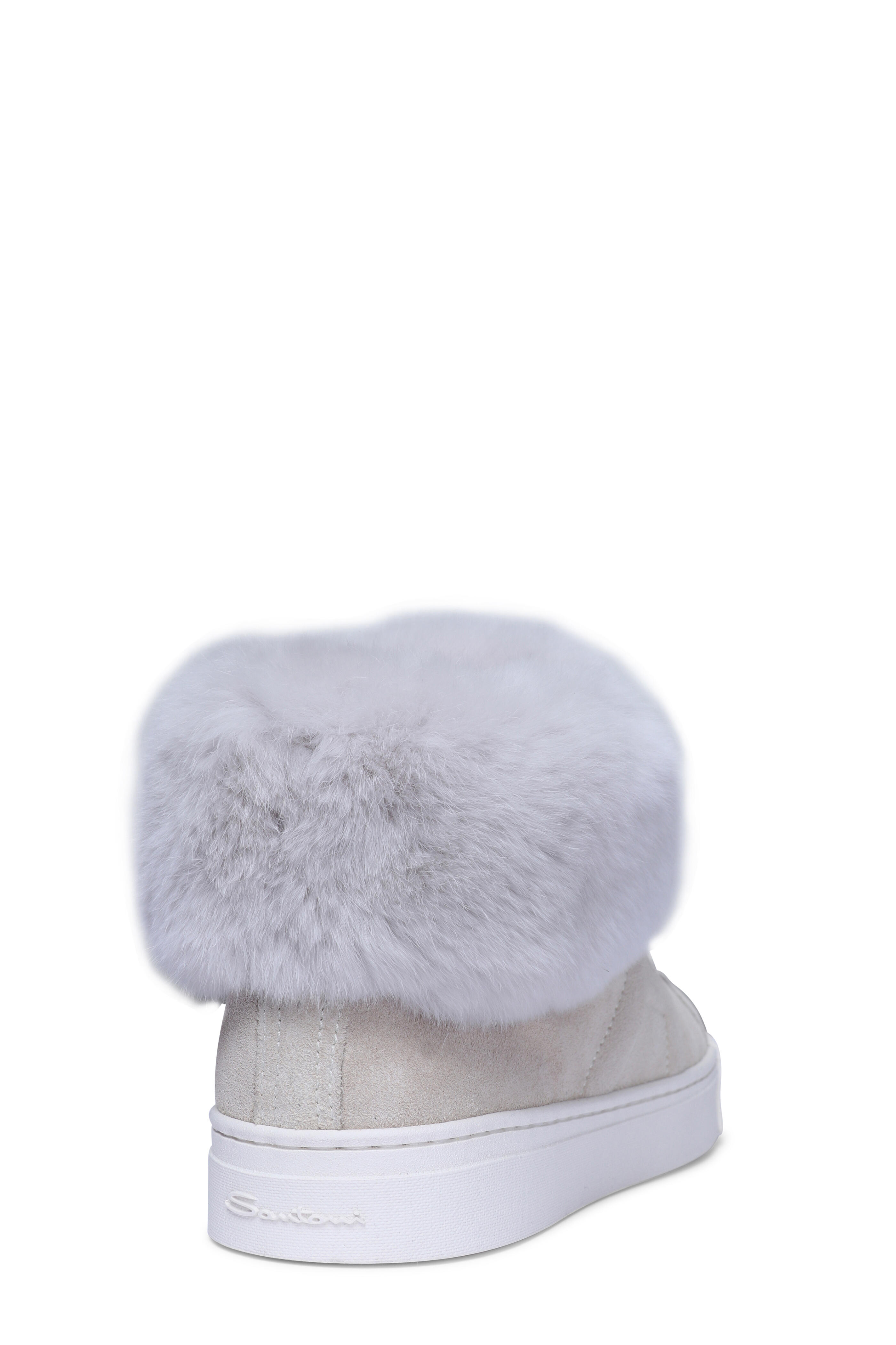 Santoni - DBS Beige Shearling High Top Sneaker