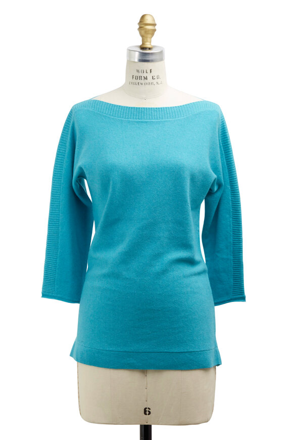 Kinross - Turquoise Cashmere Sweater