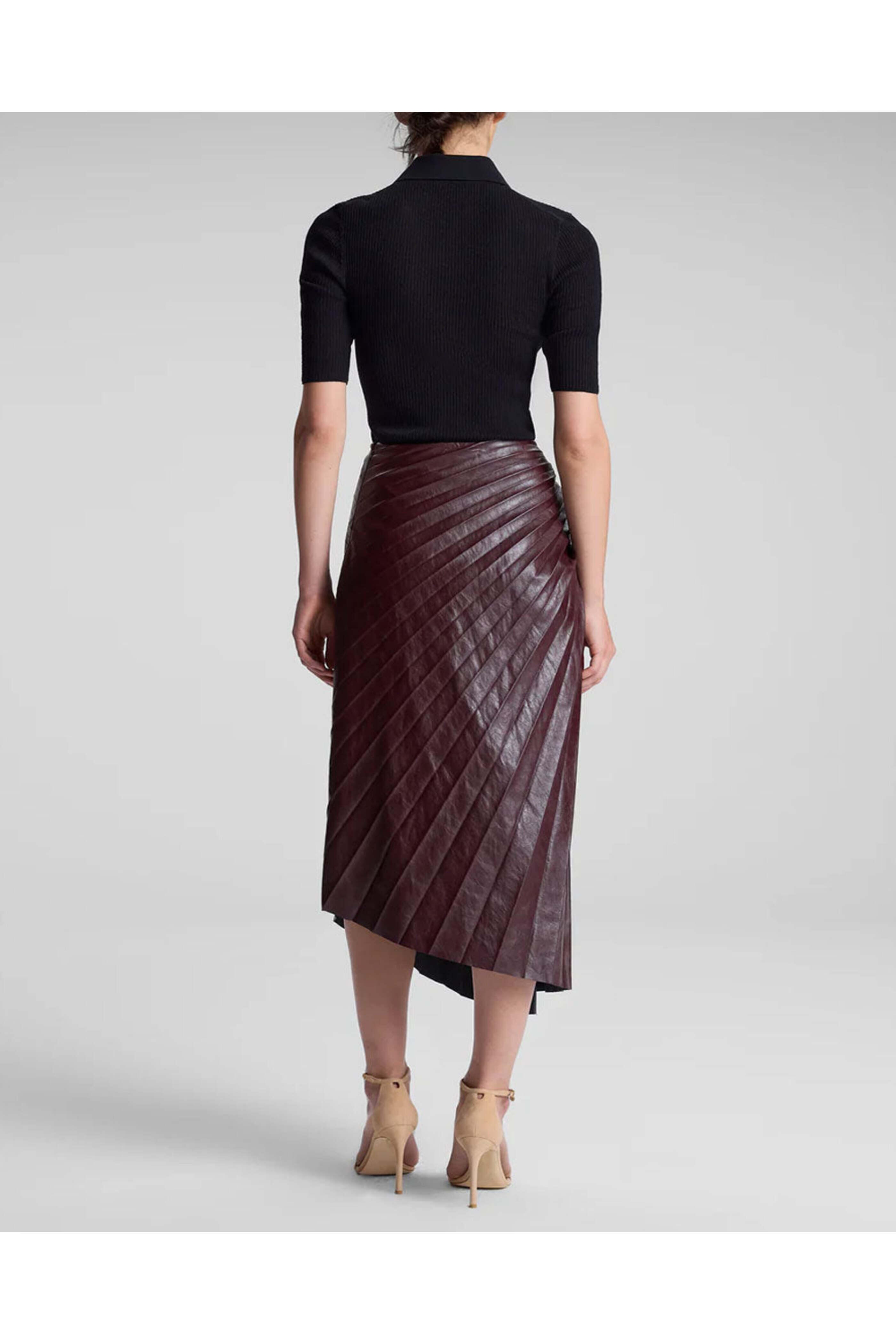 A.L.C. - Cordovan Tracy Vegan Leather Skirt
