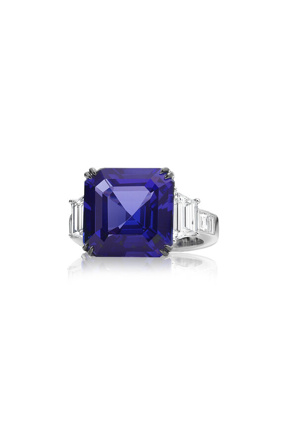 Nam Cho 18k Asscher Cut Tanzanite & Diamond Ring - view 1