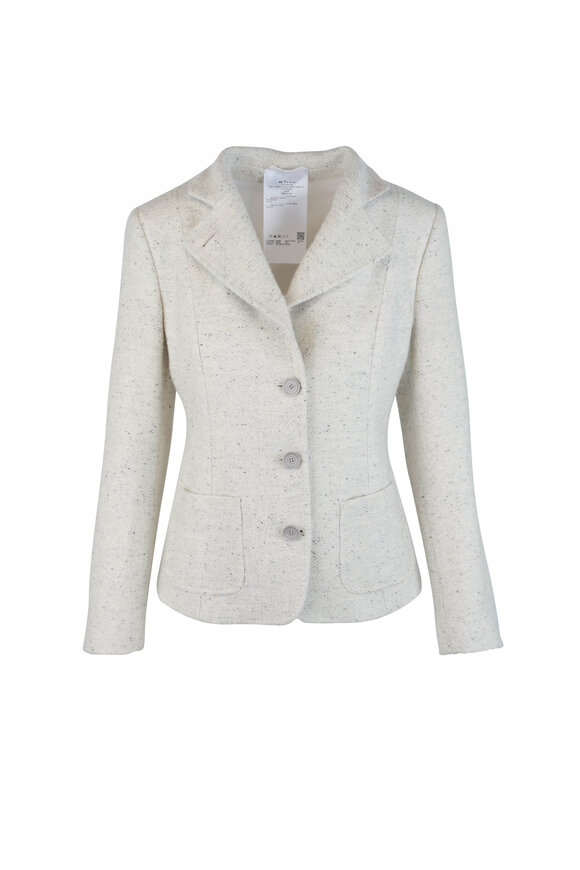 Kiton - Cream & Gray Cashmere & Silk Jacket 