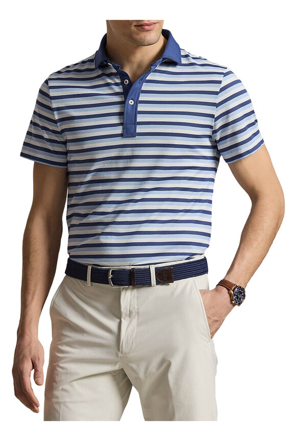 RLX Ralph Lauren - Royal Blue Multi Stripe Pique Polo