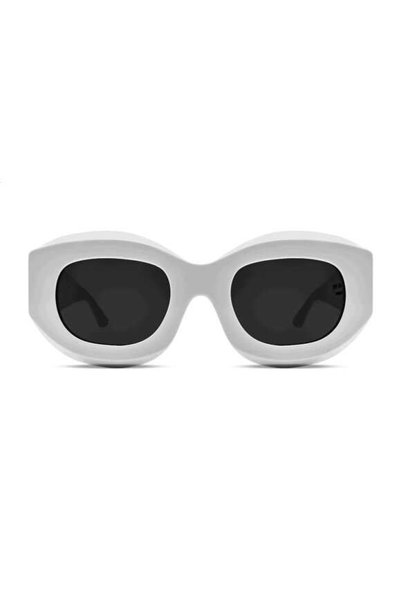 Thierry Lasry Trophy White Oval Square Sunglasses