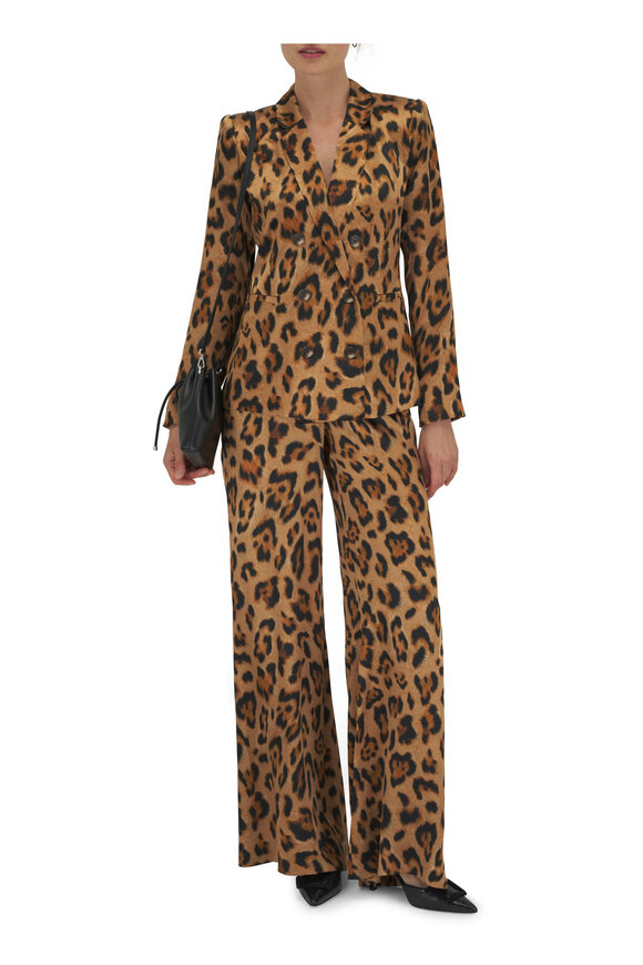 L'Agence - Colin Double Breasted Leopard Print Blazer 