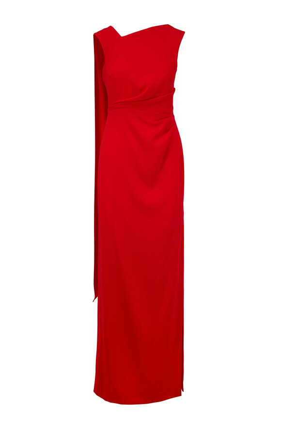 Escada - Geanna Red Ruby Side Slit Gown