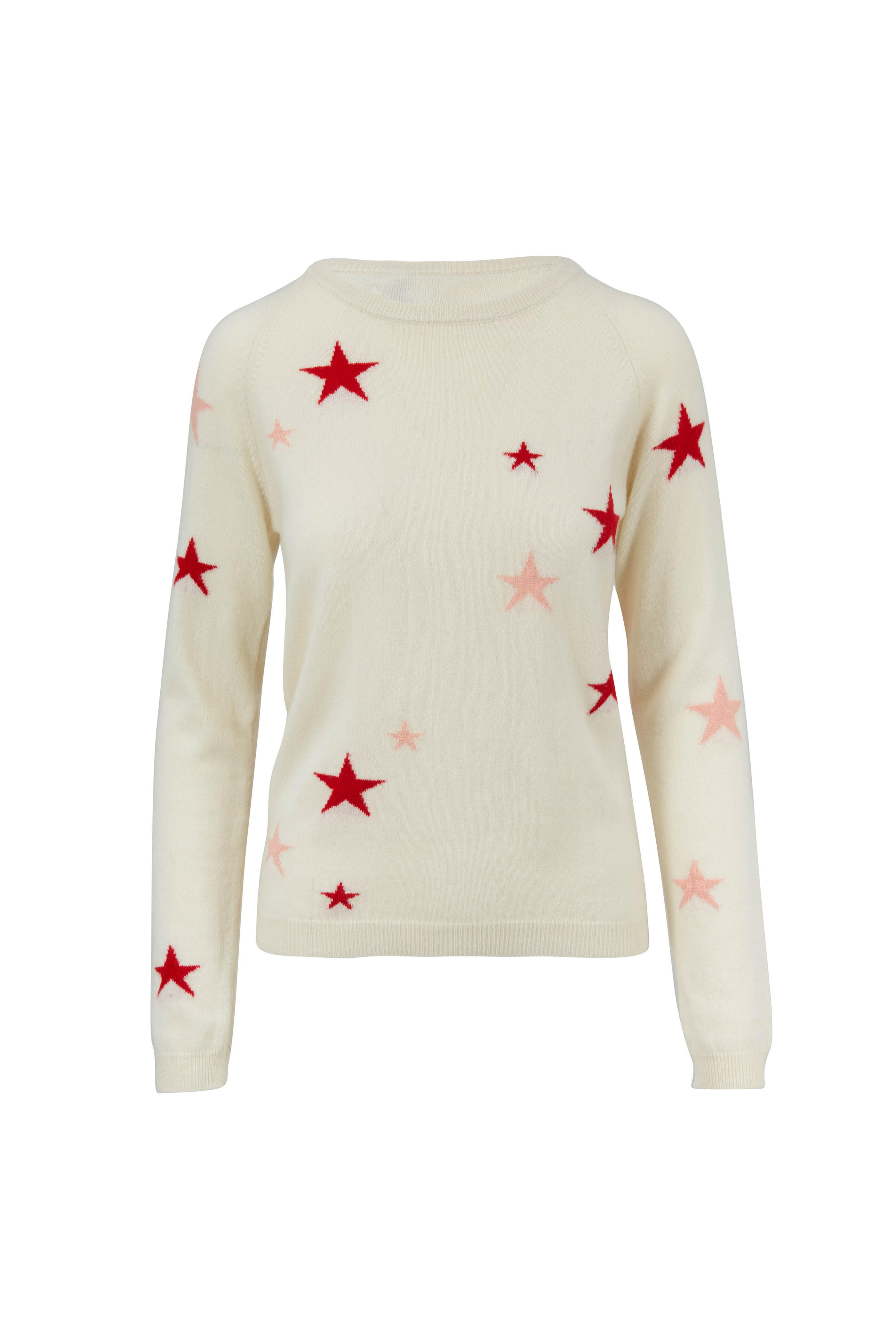 Chinti & Parker - Cream & Peach Stars Cashmere Sweater