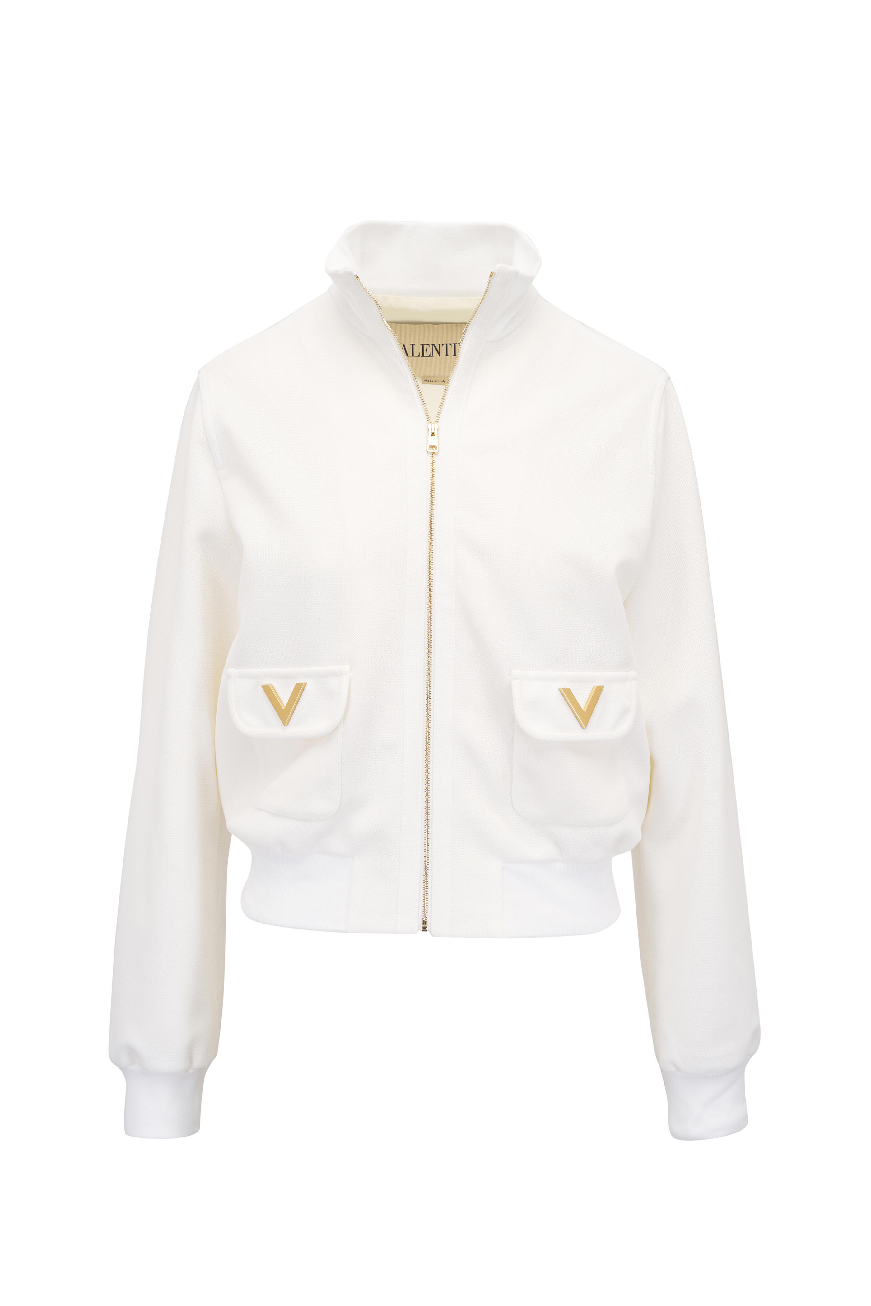 Valentino - Ivory Solid Structured Jersey Jacket
