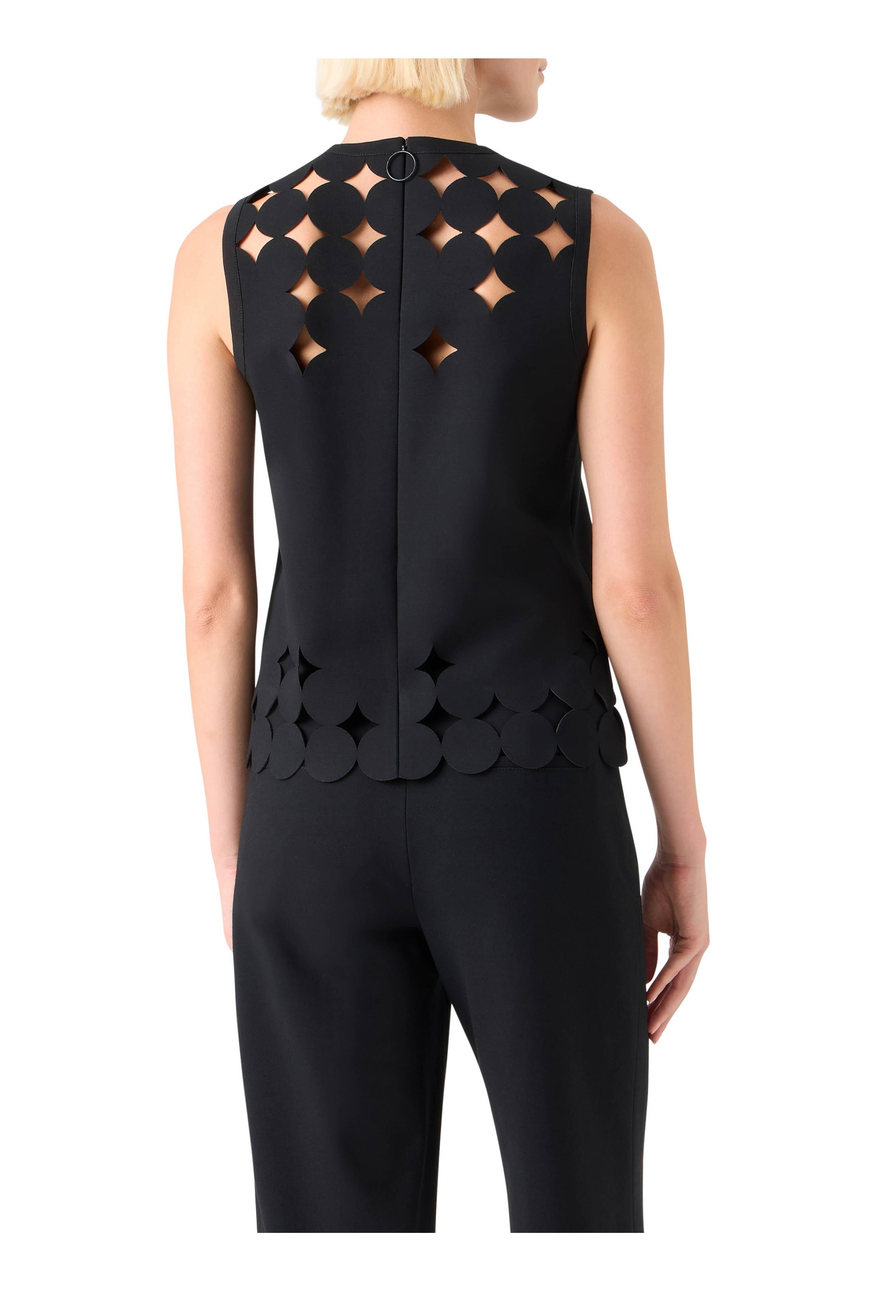 Akris Punto - Black Dropping Dot Sleeveless Blouse