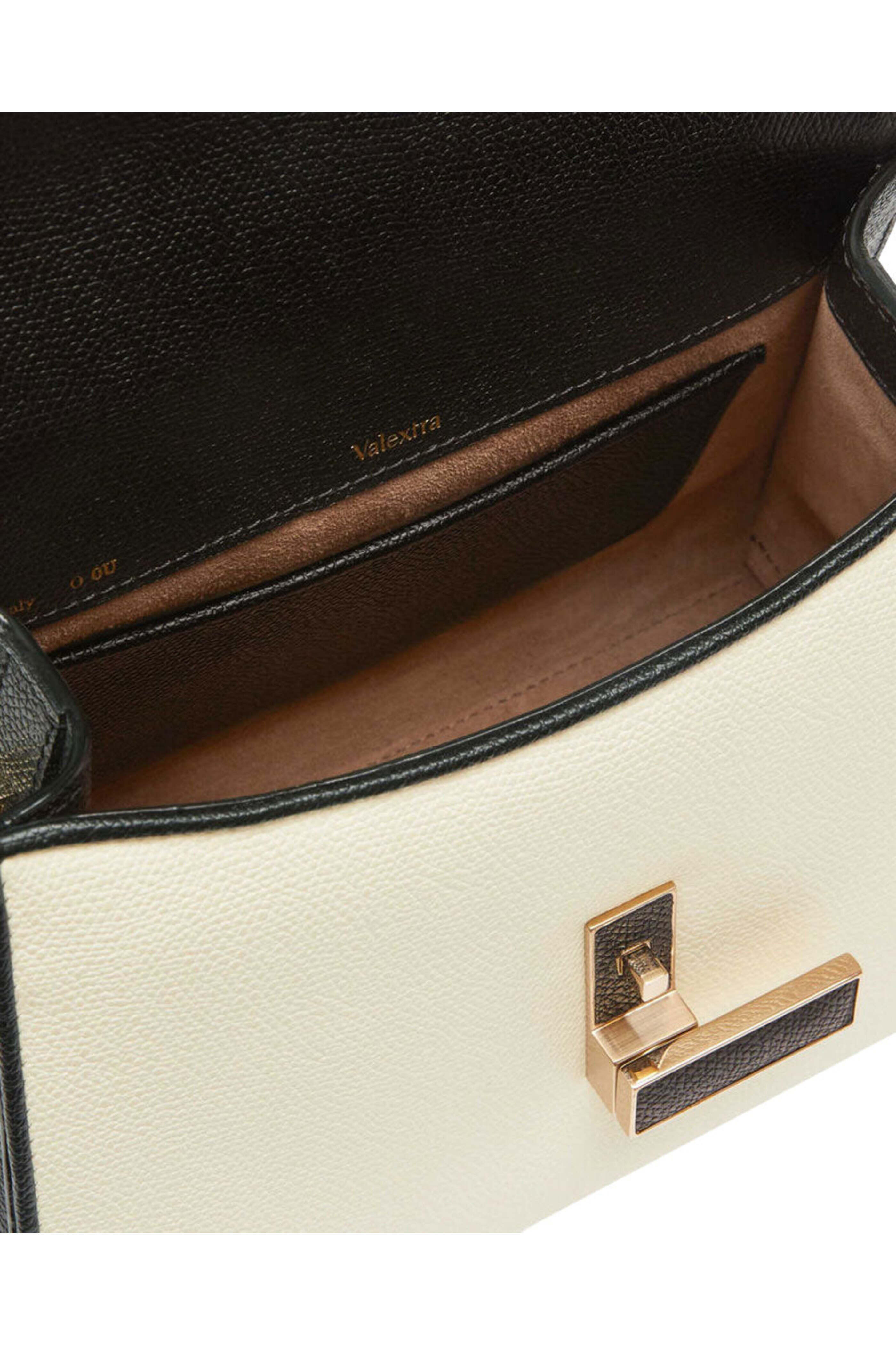 Valextra - Mini Iside Top Handle Bag in Pergamena & Black