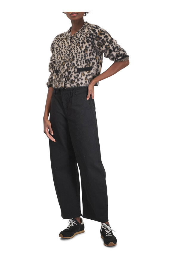 Nili Lotan Tribeca Black Stretch Cotton Barrel Leg Pant - view 2