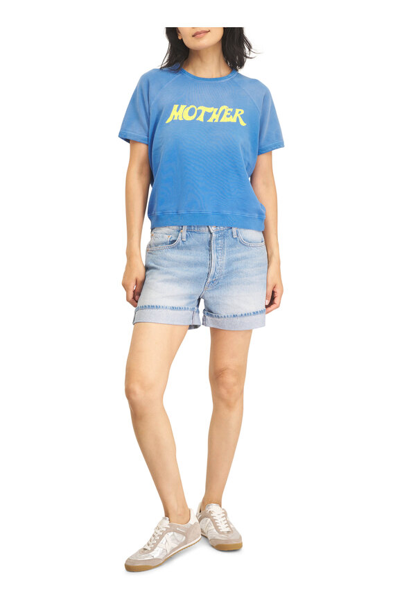 Mother The Short Sleeve Concert Blue Sweatshirt - view 2